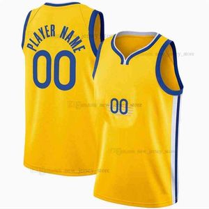 Gedrukt Custom DIY Design Basketbal Jerseys Customization Team Uniformen Print Personalized Letters Naam en nummer Mens Dames Kinderen Jeugd Golden State009