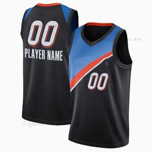 Gedrukt Custom DIY Design Basketbal Jerseys Customization Team Uniformen Print Personalized Letters Naam en nummer Mens Dames Kids Jeugd Oklahoma City008