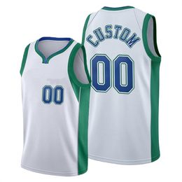 Gedrukt Dallas Custom DIY Design Basketbal Jerseys Maatwerk Team Uniformen Print Gepersonaliseerde Any Name Number Mannen Dames Kinderen Jeugd Wit Jersey