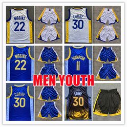 Shorts imprimés Golden Basketball Jerseys State's Warriors's 2023 City 30 Stephen 11 Klay Curry Thompson Andrew 22 Wiggins Men Youth Coordinates