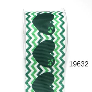 Gedrukte Grosgrain -linten voor haarbogen, St. Patrick's Day, Handmade Material, DIY, 5 yards, 19632