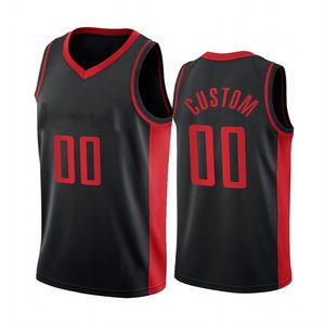 Gedrukt Houston Custom DIY Design Basketbal Jerseys Customization Team Uniformen Print Gepersonaliseerde Any Name Number Mens Dames Kinderen Jeugd Jongens Black Jersey
