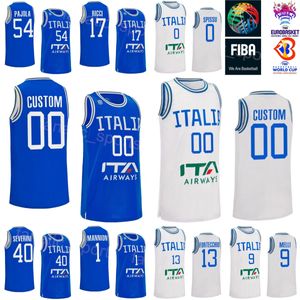 Imprimé Italia 70 LUIGI DATOME Maillots Italie Basketball 40 LUCA SEVERINI 1 Nico MANNION 18 MATTEO SPAGNOLO 30 Guglielmo CARUSO 54 ALESSANDRO PAJOLA Coupe du monde 2023