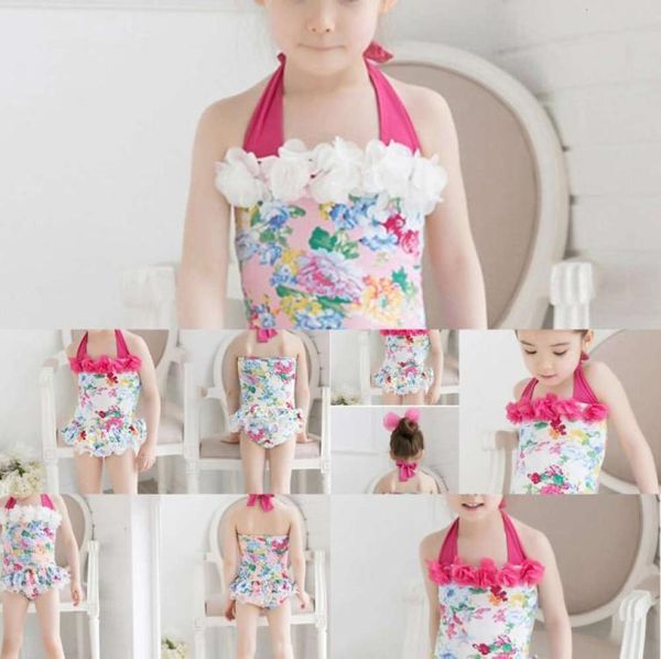 Enfants imprimés Nouveaux maillots de bain Arrivée Floral Baby One-Piece Swimsuit Fashion Swim Clothing Cute Girl Beach Couleur 3 Size2021I1948373