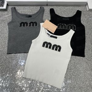 Le plateau de lettre imprimé tops t-shirts tricotés pour femmes concepteurs sans manches gilet chars respirants sportiels de gymnase