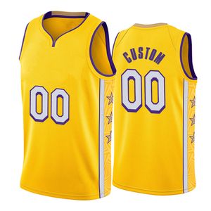 Imprimé Los Angeles personnalisé bricolage conception maillots de basket-ball personnalisation uniformes d'équipe imprimer personnalisé n'importe quel numéro de nom hommes femmes enfants jeunesse maillot jaune