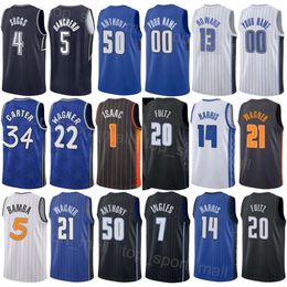 Gedrukte heren Jeugdbasketbal Stad Cole Anthony Jerseys 50 Moritz Wagner 21 Trevelin Queen 12 Jonathan Isaac 1 Anthony Black 0 Joe Ingles 7 Association Icon Stripe