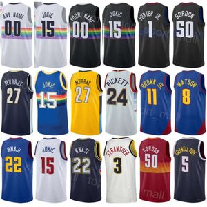 Gedrukte man Jeugdbasketbal Stad Justin Holiday Jerseys 9 Julian Strawther 3 Zeke Nnaji 22 Reggie Jackson 7 Peyton Watson 8 Christian Braun 0 Icoon voor sportfans