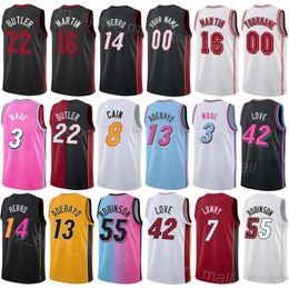 Impresso Homem Juventude Basquete Cidade Kevin Love Jerseys 42 Jamal Cain 8 Dru Smith 9 Robinson 25 Josh Richardson 0 Jaime Jaquez Jr 11 Haywood Highsmith 24 Ícone da Associação