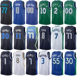 Gedrukte man Jeugdbasketbal Stad Tim Hardaway Jr Jersey 10 Jaden Hardy 1 Dante Exum 0 Grant Williams 3 Seth Curry 30 Derrick Jones Jr 55 Verklaring Aangepaste naam Nummer