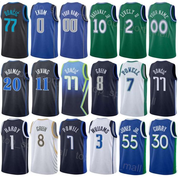 Imprimé Man Youth Basketball City Tim Hardaway Jr Jerseys 10 Jaden Hardy 1 Dante Exum 0 Grant Williams 3 Seth Curry 30 Derrick Jones Jr 55 Déclaration Numéro de nom personnalisé