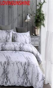 Gedrukte marmeren beddengoedset Wit zwart dekbedovertrek King Queen Size Quilt Cover kort bed met deksel Coverter Cover 3pcs Y2001117585393