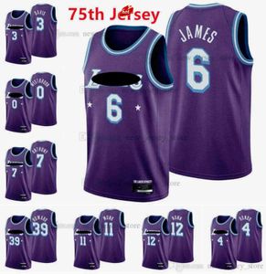 Gedrukte nieuwe stad Purple Basketball Jersey 10 DeAndre 5 Talen Horton-Tucker Wayne Ellington Trevor Ariza Kent Bazemore Malik Monk Austin Reads Jerseys