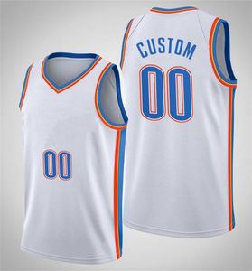 Imprimé Oklahoma personnalisé bricolage conception maillots de basket-ball personnalisation uniformes de l'équipe imprimer personnalisé n'importe quel numéro de nom hommes femmes enfants jeunes garçons maillot blanc