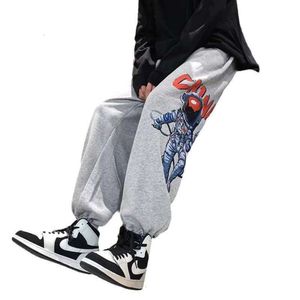 Gedrukte broek voor heren Instagram Trendy merk Ruffian en knappe hoodiebroek, losse high street casual sportbroek trendy