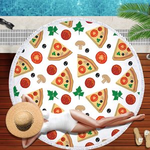 Pizza Pizza Microfiber Planche Planche serviette de tapisserie de tapisserie couverture décor de plage textile mignon