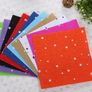Imprimé Sky Stars Christmas Snowflake Felt Tissu - 30 cm x 30 cm par feuille - 10 couleurs / lot