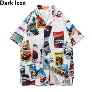 Chemise à col rabattu imprimée pour hommes Vintage Hip Hop Shirt Men 2018 Summer Hawaii Style Men Shirts