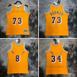 Camisetas de baloncesto vintage impresas # 8 # 34 73 Dennis Rodman Mesh Motion Jersey Transpirable Deporte Venta de alta calidad