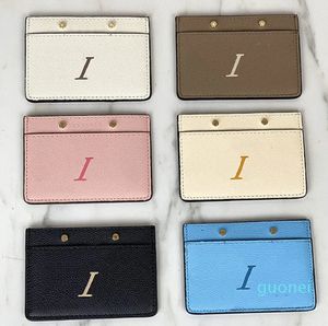 Cartera impresa de diseñador, minibolso para tarjetas, bolso de mano M80401, pantalla de seda, bolsillo clásico con letras, billetera de cuero genuino con Clip para tarjetas