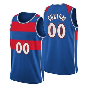 Gedrukt Washington Custom DIY Design Basketbal Jerseys Customization Team Uniformen Print Gepersonaliseerde Any Name Number Mens Dames Kids Jongeren Jongens Blue Jersey