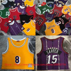 Mujeres impresas Mitchell y Ness Basketball Jersey Girl Allen Iverson Vince Carter Bird Scottie Pippen Dennis Rodman Penny Hardaway Tracy