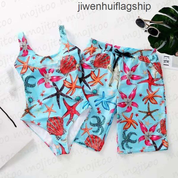 Traje de baño estampado para mujer, pantalones cortos de natación para hombre, trajes de baño para parejas, trajes de baño de playa para vacaciones de verano