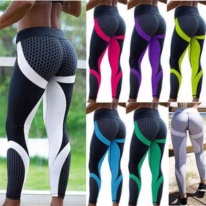 Gedrukte yogabroek met pocket vrouwen push up professionele hardloop fitness gym sport leggings strakke broek Potlood Leggins Y220511