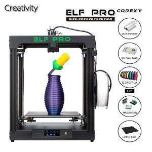 Printer Creativiteit 3D Printer Corexy ELF Pro Large Mize 300 X300x360mm Diy FDM 3D -printer TMC2208 Stuurprogramma Automatische nivellering Bltouch