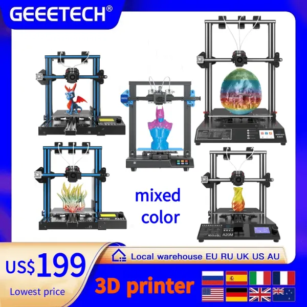 Imprimante Geetech A30T A20M A10T A10M Mizar M Grande imprimante 3D Multi couleur Dual Z Axe TMC2208, Assemblage rapide Kit de bricolage d'imprimante 3D