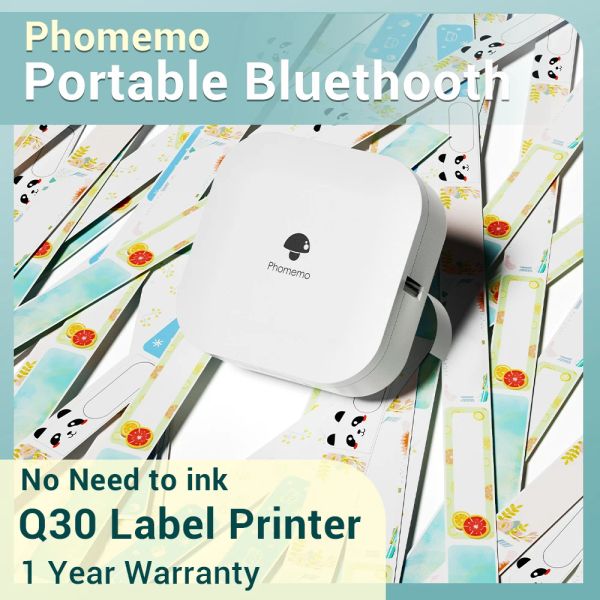 Imprimante Phomemo Q30 Portable Mini Thermal Imprimante Wirel sans fil BT 203DPI MALAKER ÉCOLE MÉMO MAUVAIS