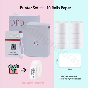 Printerlinten Niimbot D110 Mini Thermische Sticker Label Printer Thuis Buiten Glasvezelkabel Label Maker Draadloos Waterdicht Lint Tape Kleur Papier 231116