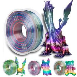 Rubans d'imprimante Soie Filament 3D coloré PLA Rainbow Matériaux d'impression 1 75mm Sublimation Universe Forest Candy Macaron Series pla 221114
