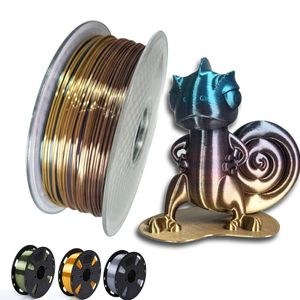 Cintas de impresora Degradado metálico de seda Multicolor Filamento 3D PLA 1 75 mm Material de impresión 3d Arco iris brillante Oro rosa Bronce 250 g 1 kg 221114