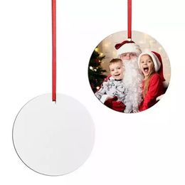 Printer levert 3 inch ronde sublimatie blanco keramische hanger cirkel aangepaste kerst ornamenten Xmas boomdecor dubbelzijdig afdrukken