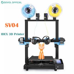 Printer SV04 IDEX Auto -nivellering TMC2209 Silent Driver 3D Printer Large Build Volume 300x300x400mm Independent Dual Extruder 3D -printer
