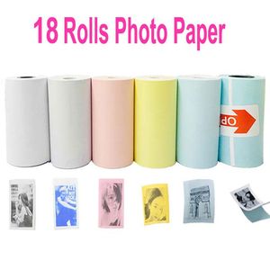 Imprimantes 18 rouleaux couleur blanc thermal marque papier autocollant papier autocollant pour péripage paperang photo imprimante mini images imprimante