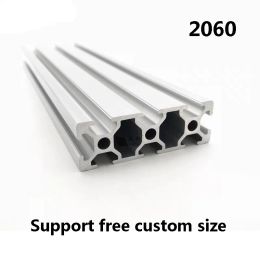 Printers 1 stcs 2060 T slot aluminium profiel Extrusie 100800 mm lengte Europese standaard geanodiseerde lineaire rail voor DIY CNC 3D -printer 6063