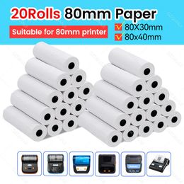 Imprimantes 20 rouleaux 80 mm * 30 mm 80 mm * 40 mm en papier thermique FIT MINI PORTABLE THERMAL RECEPT IMPRIMER IMPRIMER