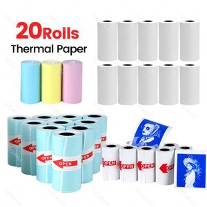 Impresoras 20 Rollos Use Peripage Blue White Color Termal Adhesivo Papel Papel para Paperg Memobird Pooli Photo Impresoras Suministros