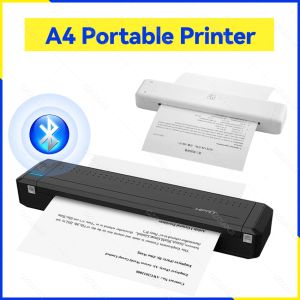 Printers 304DPI MINI Portable A40Printer A4 Normaal papier Bluetooth USB HPRT MT800 voor Android iOS PC Gratis app Office Black Words Black Words