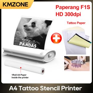 Printers 304dpi Paperang F1S Portable A4 Thermal Paper Printer Wireless Bluetooth Tattoo Stencil Maker Transfer Tattoo Papers Tweinone