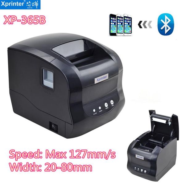 Imprimantes 365b Étiquette thermique imprimante 20mm80mm xprinter code à barres pos printe receipt autocollant imprimé machine usb bluetooth port