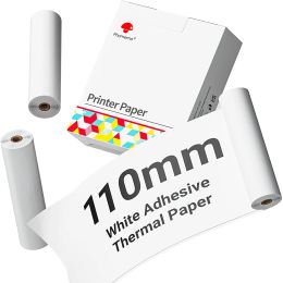 Imprimantes 3rolls Papier thermique auto-adadhésive 110 mm x 3,5 m Phomémo M04S / M04AS Mini Bluetooth Thermal Imprimante Transparent Transparent Thermal