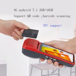 Imprimantes 4G Terminal POS 2GB + 16 Go Android 7.1 Machine NFC avec caméra Scanning QR Barcode PDA Handheld Pos 4G 3G 58mm Thermal Imprimante
