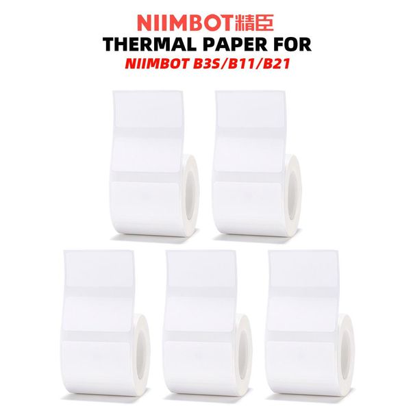 Imprimantes 5 Roll Thermal Paper Paper Selfadhesive Paper Barcode Prix Taille Nom Étiquette Papier pour Niimbot B3S / B11 / B21 Imprimante thermique