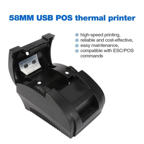 Imprimantes 5890K 58 mm imprimante de réception thermique USB et 5890T RS232 Port Thermal Receipt Printer Pos Imprimante pour le supermarché de restaurant