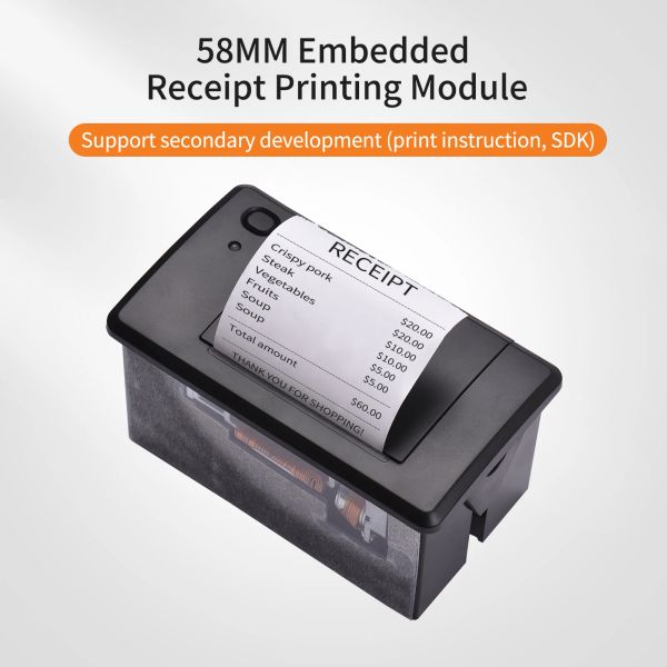Imprimantes 58 mm imprimante thermique intégrée module d'impression portable à faible bruit avec USB / rs232 / ttl