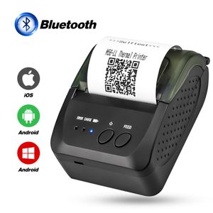 Printers 58 mm Mini Bluetooth Printer Draadloze thermisch ontvangst ticketprinter voor mobiele telefoon 2 inch POS Machine Printer Paper