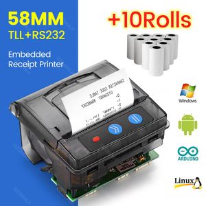 Imprimantes 58 mm mini imprimante thermique intégrée RS232 Panneau TTL PORT COMPATIBLE AVEC LES IMPROCES DE CODE DE RECONNAGE DE RÉCONNAGE ELM203CH